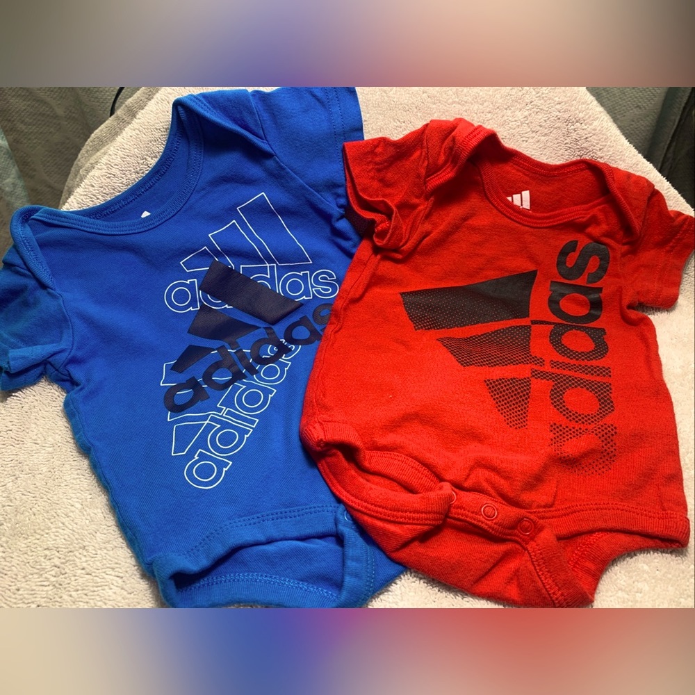 Adidas-set of 2 baby onesies- like new condition-size 3m